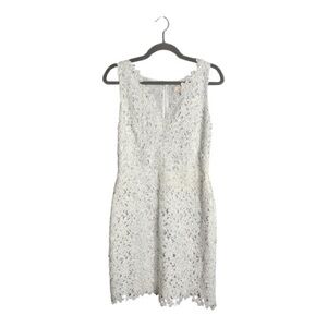 LOFT White Sleeveless V Neck Bodycon Dress Size 8